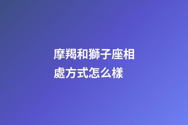 摩羯和獅子座相處方式怎么樣-第1張-星座運勢-玄機派