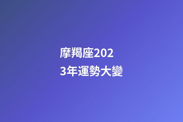 摩羯座2023年運勢大變（摩羯座2023年運勢）-第1張-星座運勢-玄機派