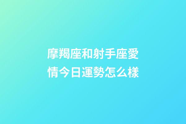 摩羯座和射手座愛情今日運勢怎么樣-第1張-星座運勢-玄機派
