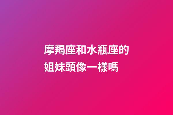 摩羯座和水瓶座的姐妹頭像一樣嗎-第1張-星座運勢-玄機派