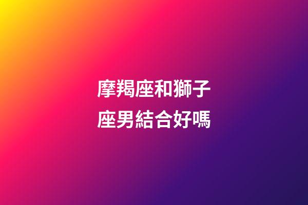 摩羯座和獅子座男結合好嗎-第1張-星座運勢-玄機派