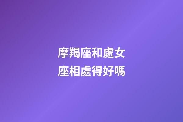 摩羯座和處女座相處得好嗎-第1張-星座運勢-玄機派