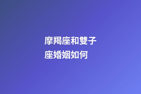 摩羯座和雙子座婚姻如何-第1張-星座運勢-玄機派