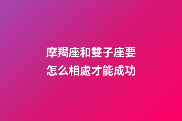摩羯座和雙子座要怎么相處才能成功-第1張-星座運勢-玄機派