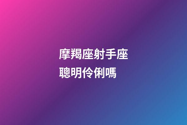 摩羯座射手座聰明伶俐嗎-第1張-星座運(yùn)勢(shì)-玄機(jī)派