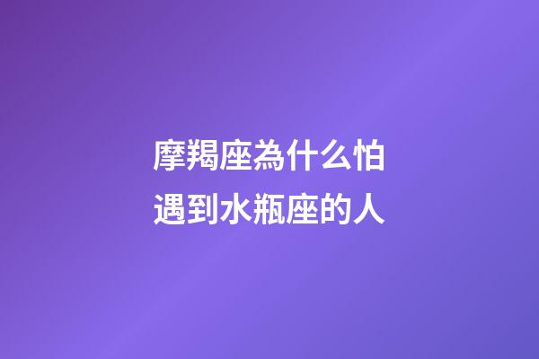摩羯座為什么怕遇到水瓶座的人-第1張-星座運勢-玄機派