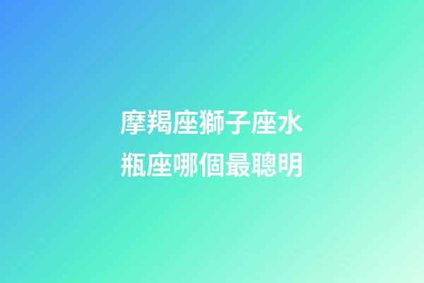 摩羯座獅子座水瓶座哪個最聰明-第1張-星座運勢-玄機派