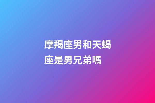 摩羯座男和天蝎座是男兄弟嗎-第1張-星座運勢-玄機派