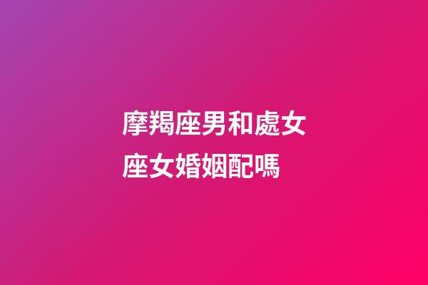 摩羯座男和處女座女婚姻配嗎-第1張-星座運勢-玄機派
