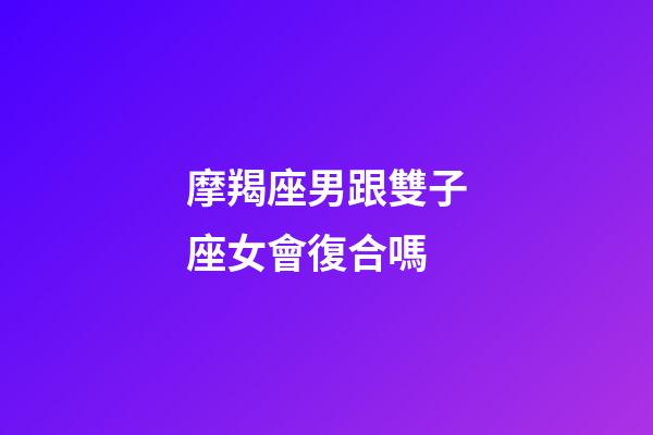 摩羯座男跟雙子座女會復合嗎-第1張-星座運勢-玄機派