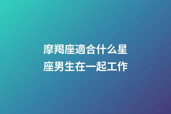 摩羯座適合什么星座男生在一起工作-第1張-星座運勢-玄機派