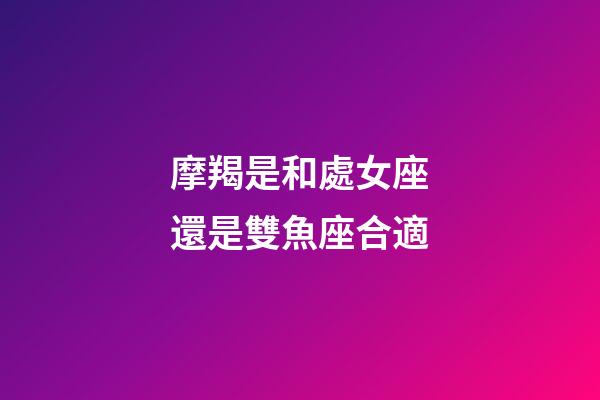 摩羯是和處女座還是雙魚座合適-第1張-星座運勢-玄機派