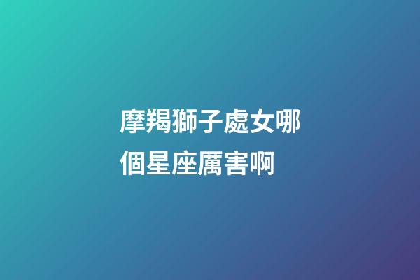 摩羯獅子處女哪個星座厲害啊-第1張-星座運勢-玄機派