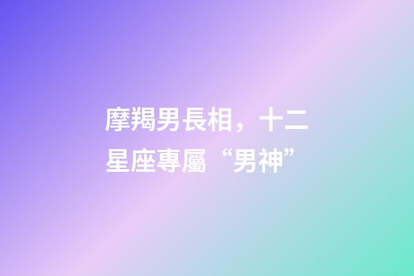 摩羯男長相，十二星座專屬“男神”-第1張-觀點-玄機派
