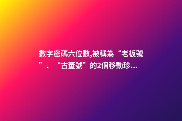 數字密碼六位數,被稱為“老板號”、“古董號”的2個移動珍貴號段-第1張-觀點-玄機派