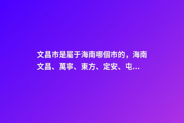 文昌市是屬于海南哪個市的，海南文昌、萬寧、東方、定安、屯昌現狀觀察-第1張-觀點-玄機派