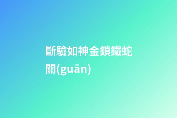 斷驗如神金鎖鐵蛇關(guān)