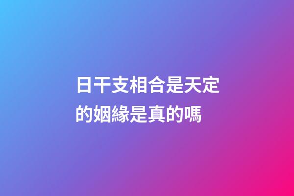 日干支相合是天定的姻緣是真的嗎
