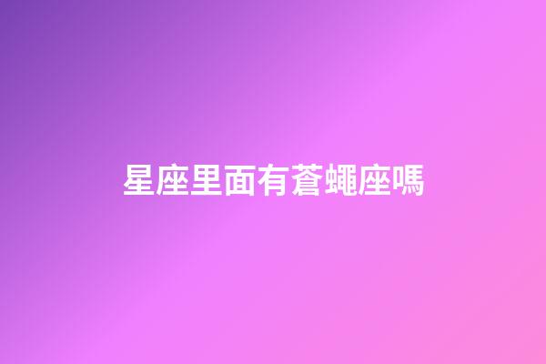 星座里面有蒼蠅座嗎