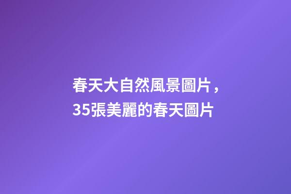 春天大自然風景圖片，35張美麗的春天圖片-第1張-觀點-玄機派