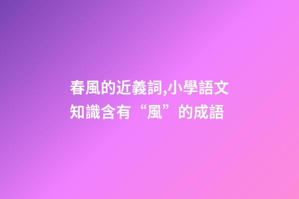 春風的近義詞,小學語文知識含有“風”的成語-第1張-觀點-玄機派