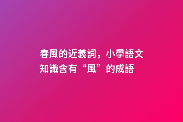 春風的近義詞，小學語文知識含有“風”的成語-第1張-觀點-玄機派