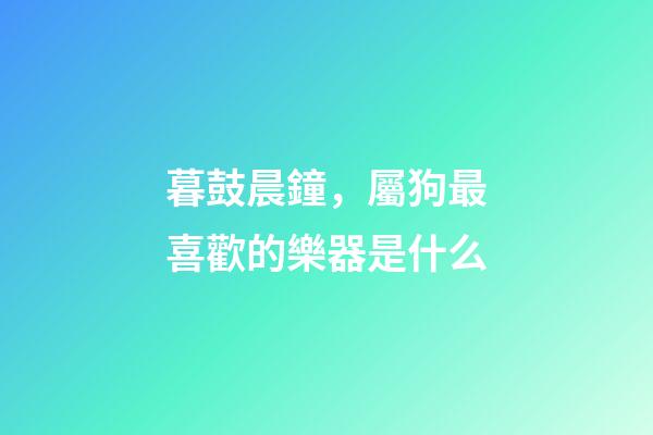 暮鼓晨鐘，屬狗最喜歡的樂器是什么