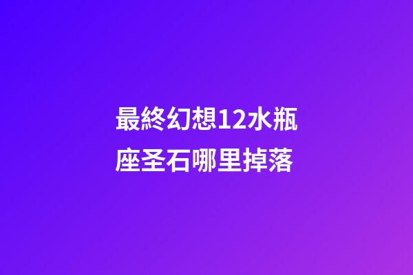 最終幻想12水瓶座圣石哪里掉落