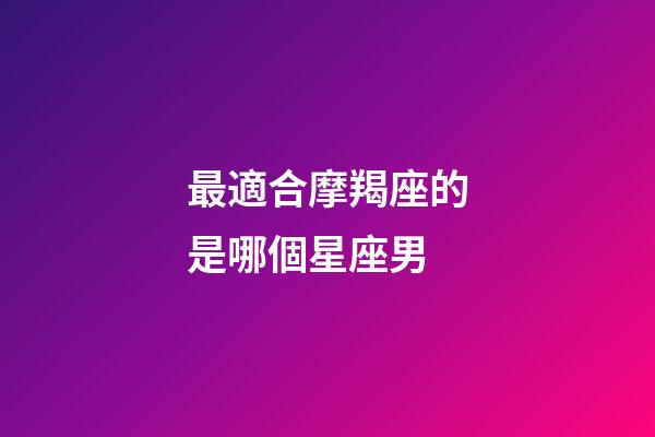 最適合摩羯座的是哪個星座男-第1張-星座運勢-玄機派