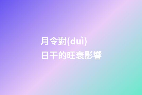 月令對(duì)日干的旺衰影響