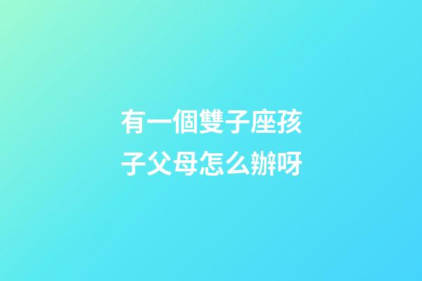 有一個雙子座孩子父母怎么辦呀-第1張-星座運勢-玄機派