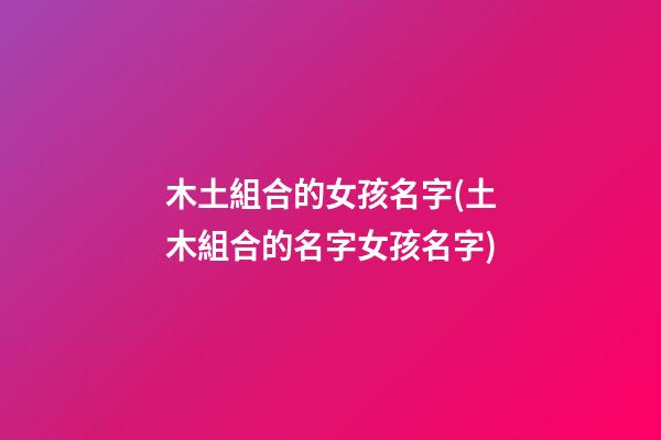 木土組合的女孩名字(土木組合的名字女孩名字)