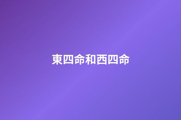 東四命和西四命