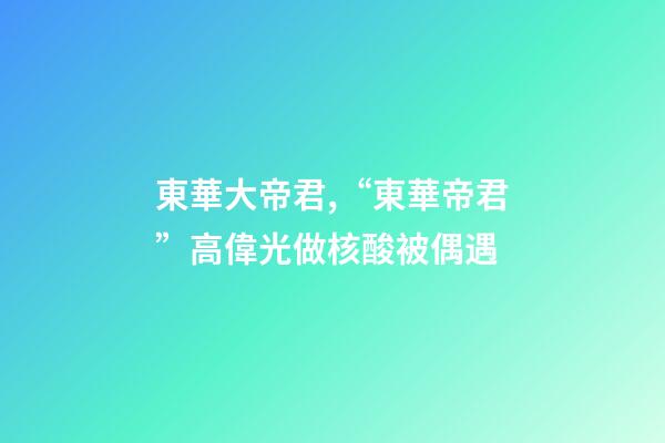 東華大帝君,“東華帝君”高偉光做核酸被偶遇-第1張-觀點-玄機派