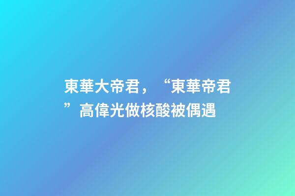東華大帝君，“東華帝君”高偉光做核酸被偶遇-第1張-觀點-玄機派