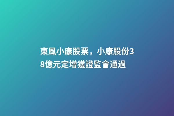 東風小康股票，小康股份38億元定增獲證監會通過-第1張-觀點-玄機派