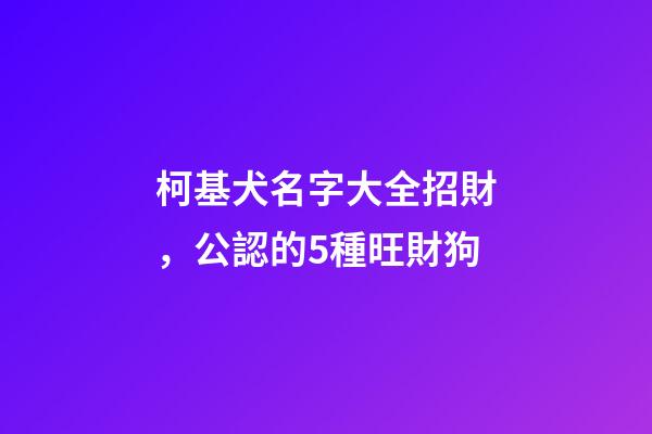 柯基犬名字大全招財，公認的5種旺財狗-第1張-觀點-玄機派