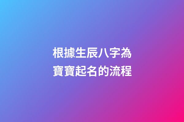 根據生辰八字為寶寶起名的流程