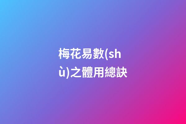 梅花易數(shù)之體用總訣