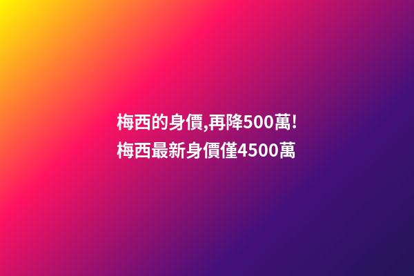 梅西的身價,再降500萬!梅西最新身價僅4500萬-第1張-觀點-玄機派