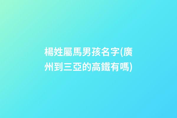 楊姓屬馬男孩名字(廣州到三亞的高鐵有嗎)