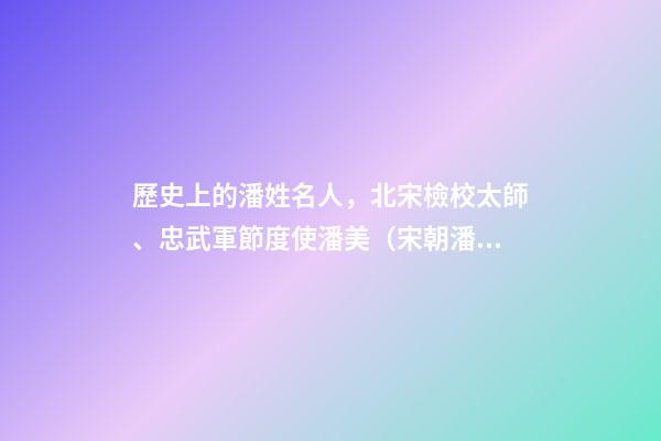 歷史上的潘姓名人，北宋檢校太師、忠武軍節度使潘美（宋朝潘將軍）