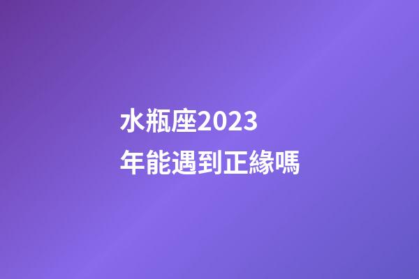 水瓶座2023年能遇到正緣嗎-第1張-星座運勢-玄機派
