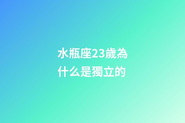 水瓶座23歲為什么是獨立的-第1張-星座運勢-玄機派