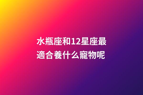 水瓶座和12星座最適合養什么寵物呢-第1張-星座運勢-玄機派