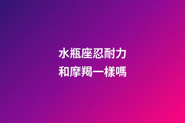 水瓶座忍耐力和摩羯一樣嗎-第1張-星座運勢-玄機派