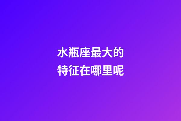 水瓶座最大的特征在哪里呢-第1張-星座運勢-玄機派