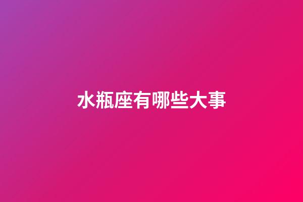 水瓶座有哪些大事-第1張-星座運勢-玄機派