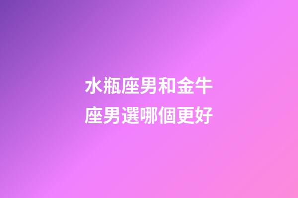 水瓶座男和金牛座男選哪個更好-第1張-星座運勢-玄機派