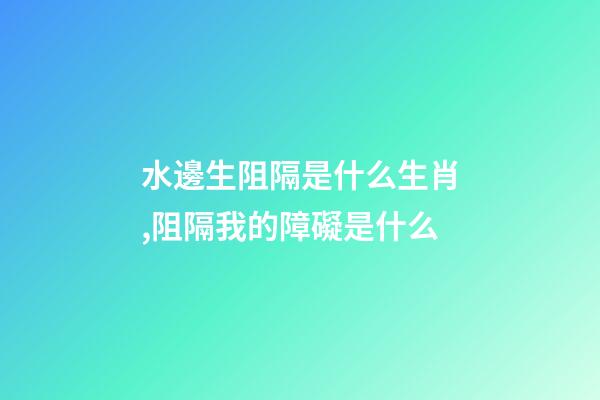 水邊生阻隔是什么生肖,阻隔我的障礙是什么-第1張-觀點-玄機派